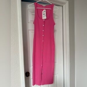 Sara pink ribbed dress